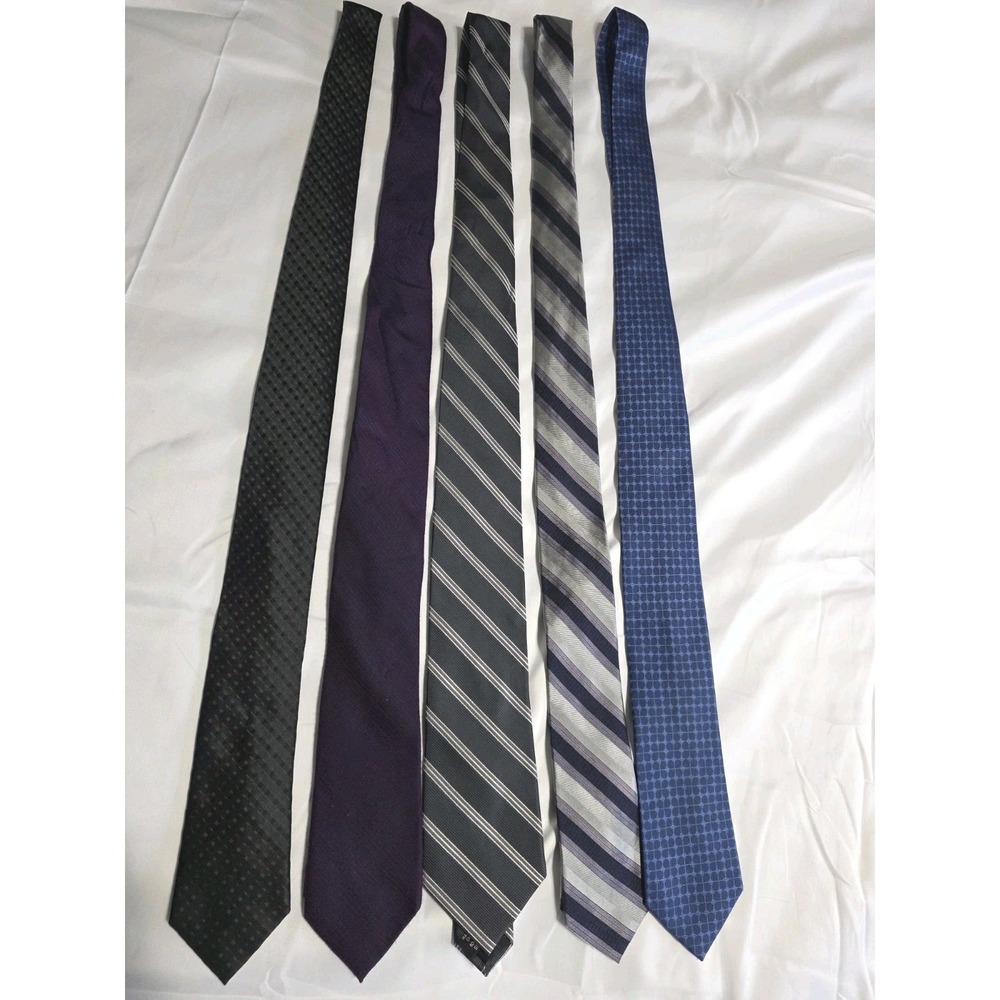 Lot of 5 Men's Designer Calvin Klein Variety Multicolor Ties NWOT